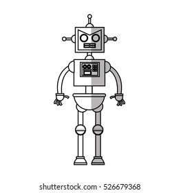 Isolated robot cartoon design