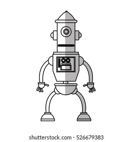 Isolated robot cartoon design