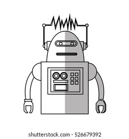 Isolated robot cartoon design