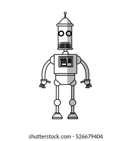 Isolated robot cartoon design
