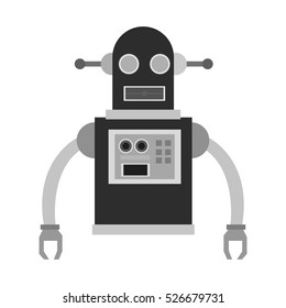 Isolated robot cartoon design