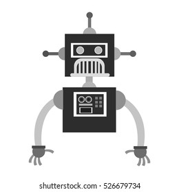 Isolated robot cartoon design