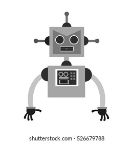 Isolated robot cartoon design