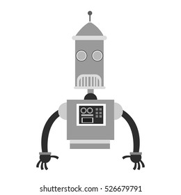 Isolated robot cartoon design