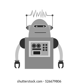 Isolated robot cartoon design