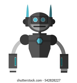 Isolated robot cartoon design