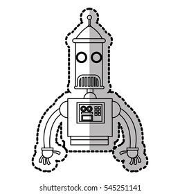 Isolated robot cartoon design