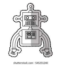 Isolated robot cartoon design