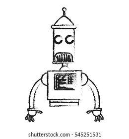 Isolated robot cartoon design