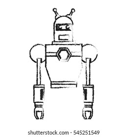 Isolated robot cartoon design