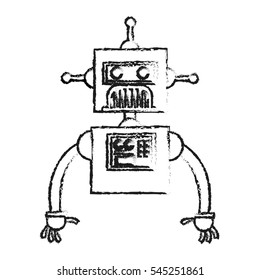 Isolated robot cartoon design