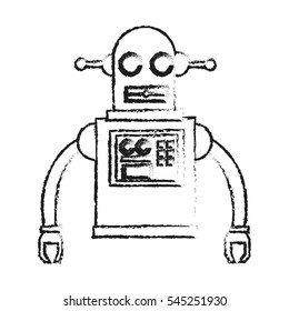 Isolated robot cartoon design