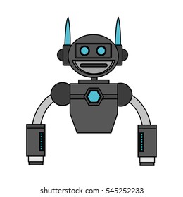 Isolated robot cartoon design