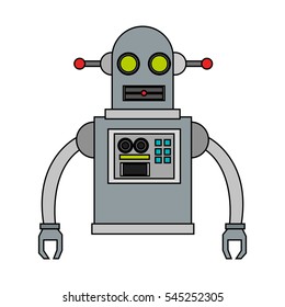 Isolated robot cartoon design