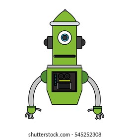 Isolated robot cartoon design