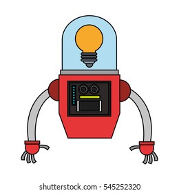 Isolated robot cartoon design