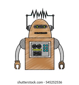 Isolated robot cartoon design