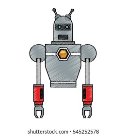 Isolated robot cartoon design
