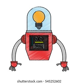 Isolated robot cartoon design