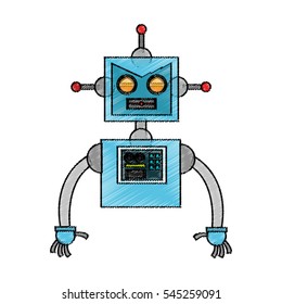 Isolated robot cartoon design