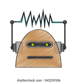 Isolated robot cartoon design
