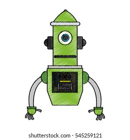 Isolated robot cartoon design