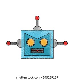 Isolated robot cartoon design