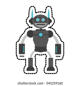 Isolated robot cartoon design