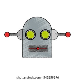 Isolated robot cartoon design