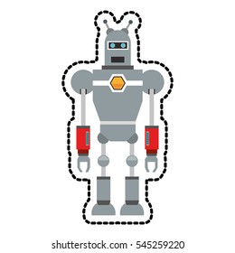 Isolated robot cartoon design
