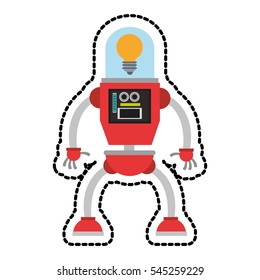 Isolated robot cartoon design