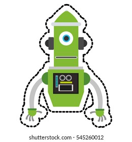 Isolated robot cartoon design