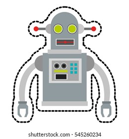Isolated robot cartoon design