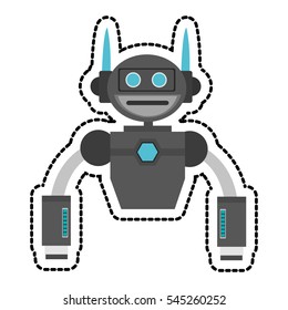Isolated robot cartoon design