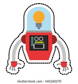 Isolated robot cartoon design