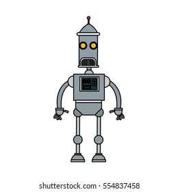 Isolated robot cartoon design