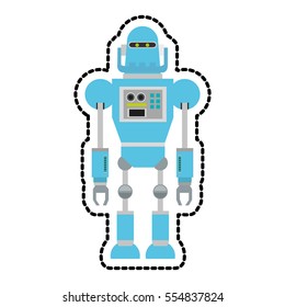 Isolated robot cartoon design