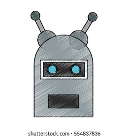 Isolated robot cartoon design
