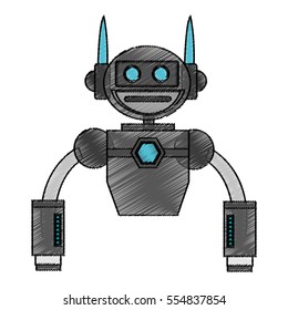 Isolated robot cartoon design