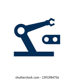 Isolated robot icon symbol on clean background. Vector factory element in trendy style.