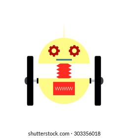 Isolated robot toy on a white background. Vector illustration