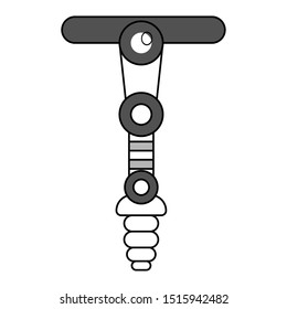 Isolated robotic arm. Assembly line concept - Vector