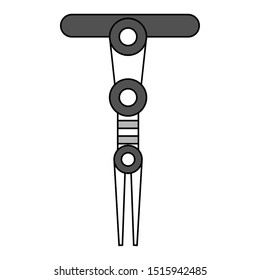 Isolated robotic arm. Assembly line concept - Vector