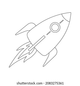 isolated rocket black contour icon