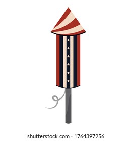 Icono de cohete aislado. 4.ª celebración de julio - Vector