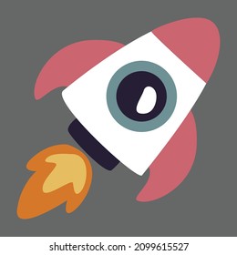 Isolated rocket icon on a white background
