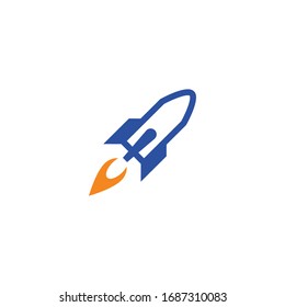 Isolated Rocket Ship Emoji, Flat Vector Emoticon, Icon