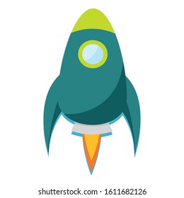 Isolated rocket taking off - Vector illustration design
