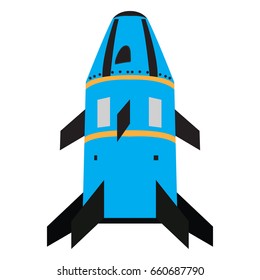 Isolated rocket toy on a white background, Vector illustration