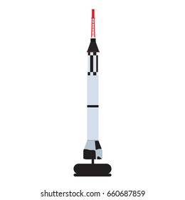 Isolated rocket toy on a white background, Vector illustration